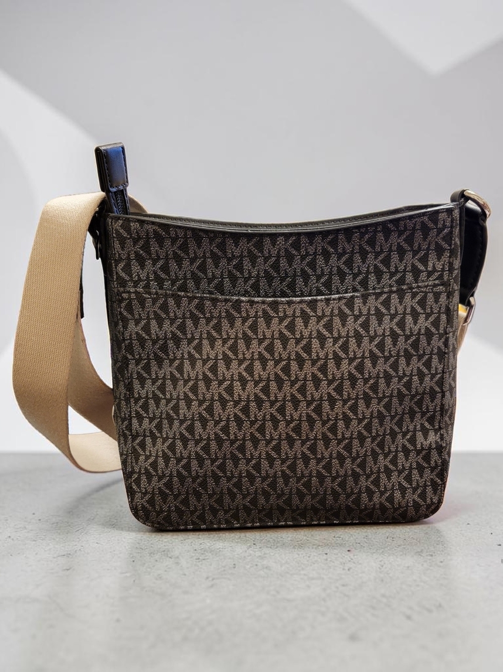 Michael Kors Signature Crossbody Bag in Black and Mettalic Accents - Picture 2 of 5